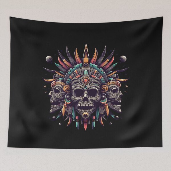 Item preview, Aztec Mayan Skull Mask Ancient Shaman Mexican Warrior T-Shirt designed and sold by Stefan Ivanov.
