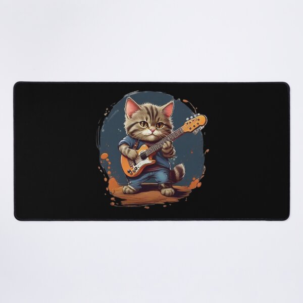 Item preview, Rock Cat Playing Rock Kitty Funny Guitar Cat Groovy Feline Serenade designed and sold by AI-volution.