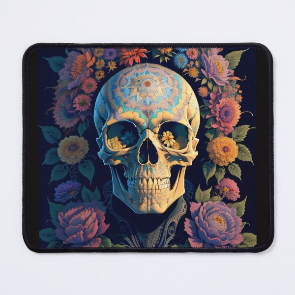 Item preview, Flowery Skull designed and sold by UniqueArtsOnly.