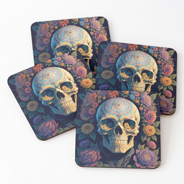 Item preview, Flowery Skull designed and sold by UniqueArtsOnly.