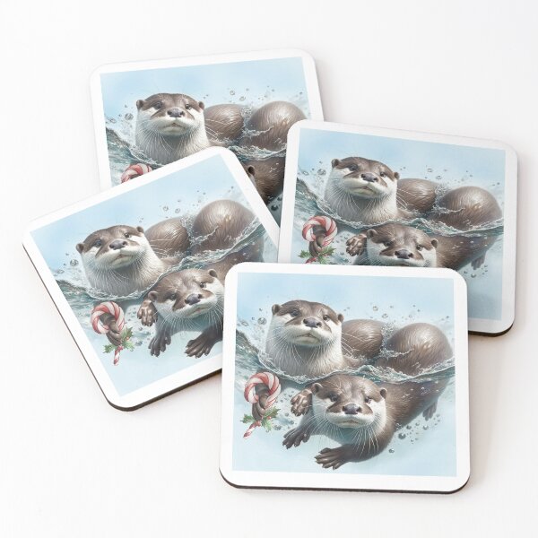 Item preview, Merry Christmas Otters designed and sold by Lisa Weber.