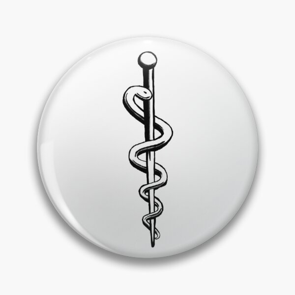 Item preview, aesculapiuss rod, medical symbol for doctors and healthcare workers, mono designed and sold by Drawmecute.