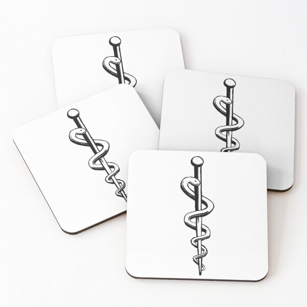 Item preview, aesculapiuss rod, medical symbol for doctors and healthcare workers, mono designed and sold by Drawmecute.