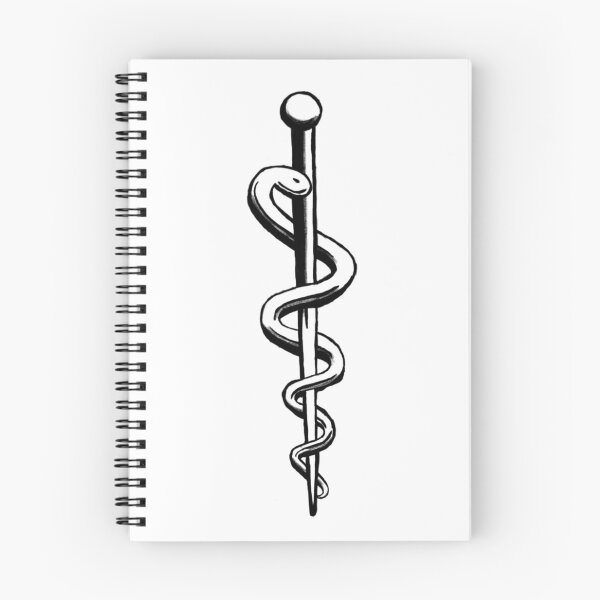 Item preview, aesculapiuss rod, medical symbol for doctors and healthcare workers, mono designed and sold by Drawmecute.
