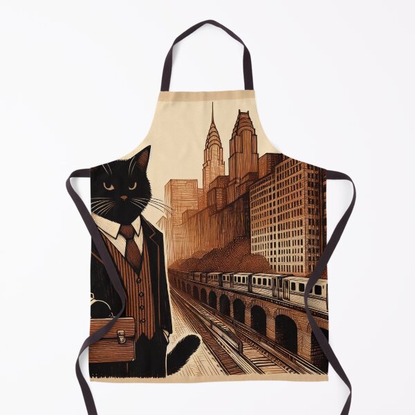 Item preview, Business Cat in Urban Landscape designed and sold by PictorialWhimsy.