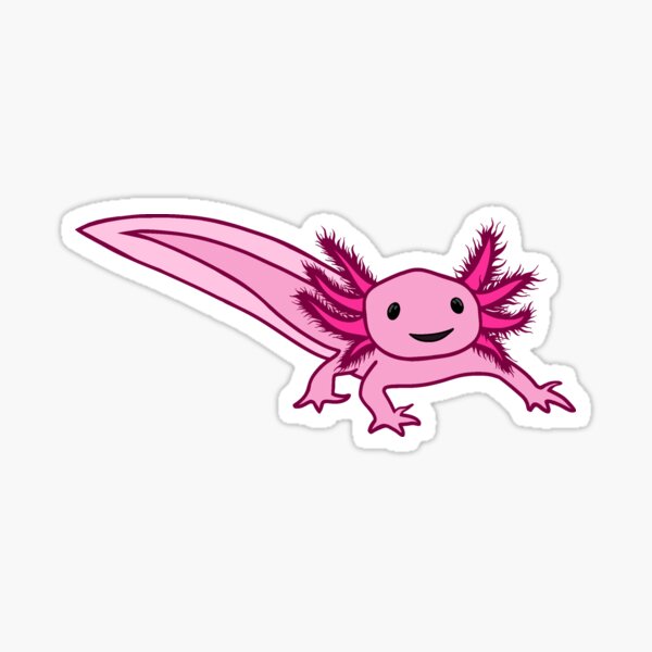 Vista previa del artículo con la obra «Axolotl rosa», diseñado y vendido por ashstash.