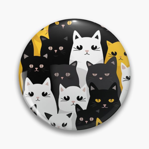 Item preview, Yellow, Black and White Cats Pattern designed and sold by Deepestblue.