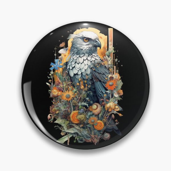 Item preview, Watercolor Whimsical Geo Hawk - Black designed and sold by FoxfireStardust.