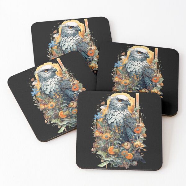 Item preview, Watercolor Whimsical Geo Hawk - Black designed and sold by FoxfireStardust.
