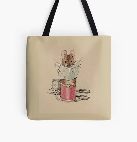 The Tailor Mouse, Beatrix Potter, Frontispiece. All Over Print Tote Bag