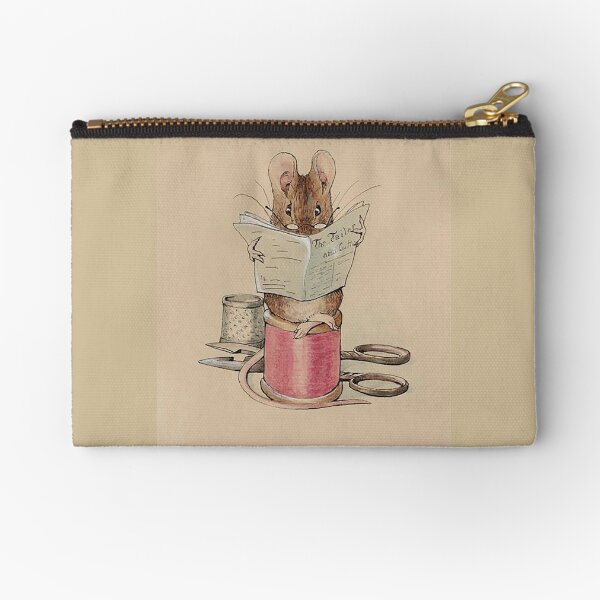 The Tailor Mouse, Beatrix Potter, Frontispiece. Zipper Pouch