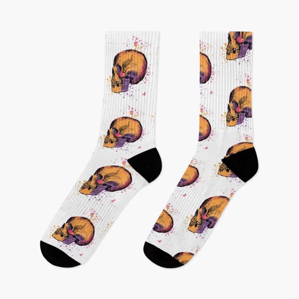 Item preview, Skull, medical symbol for doctors and healthcare workers, vibrant watercolor designed and sold by Drawmecute.