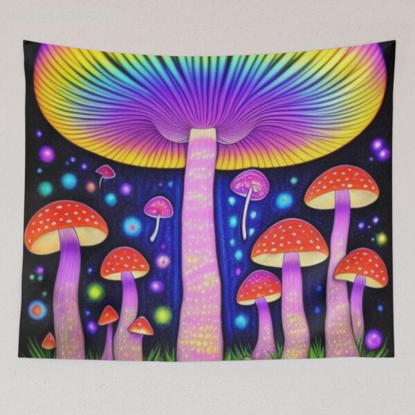Item preview, Vintage Colorful Psychedelic Mushrooms designed and sold by TheDarkWardrobe.