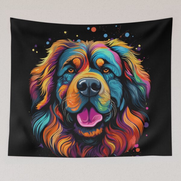 Item preview, colorful Do Khyi Tibetan Mastiff Great Dane dog designed and sold by WallyPink.