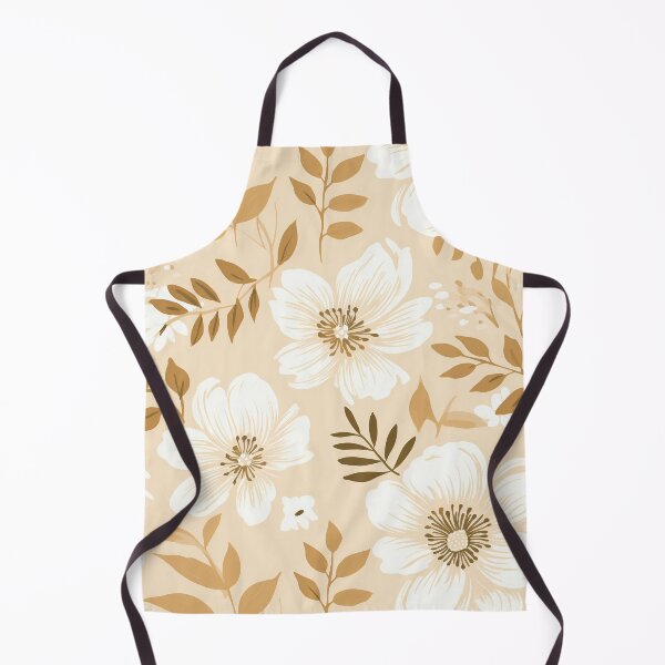 Item preview, Ethereal Blooms on Rustic Canvas - Modern White Hand-Drawn Floral on Beige Kraft Color Block designed and sold by meowjourney.