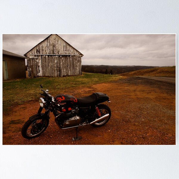 Hand Printed Cafe Racer Poster