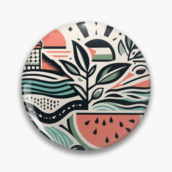 Item preview, Freedom Palestine watermelon olive keffiyeh flag designed and sold by Slice Of Seed.