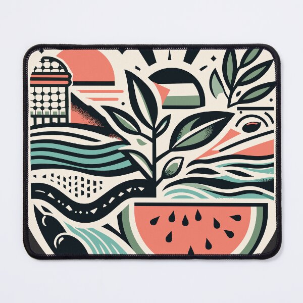 Item preview, Freedom Palestine watermelon olive keffiyeh flag designed and sold by Slice Of Seed.