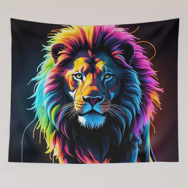 Item preview, Neon Lion designed and sold by TheCatsCorner.