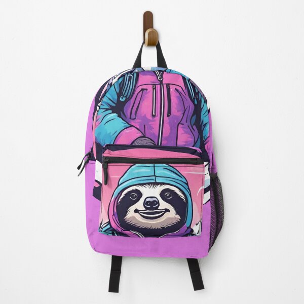 Item preview, Serene Lazy Sloth Hiking on the Mountains at Sunset - Vaporwave Adventure 6 designed and sold by SlothcoreVibes.