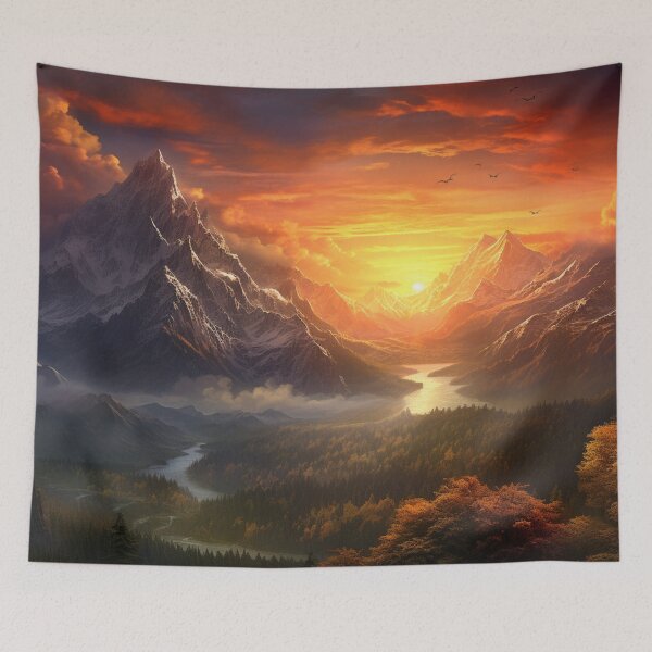 Item preview, Fantasy Landscape - Sunset Valley designed and sold by Fantasy Masterpiece.