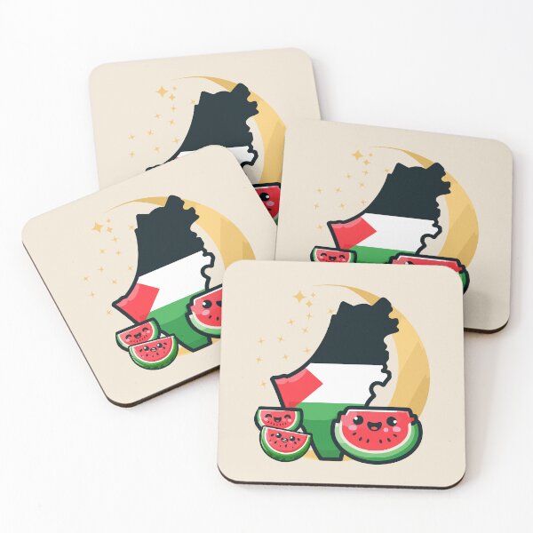Item preview, Palestine map watermelon crescent stars designed and sold by Slice Of Seed.