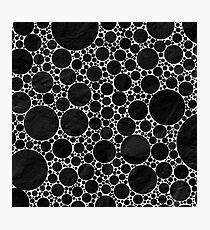 Black and White Textured Circle Pattern Design Photographic Print