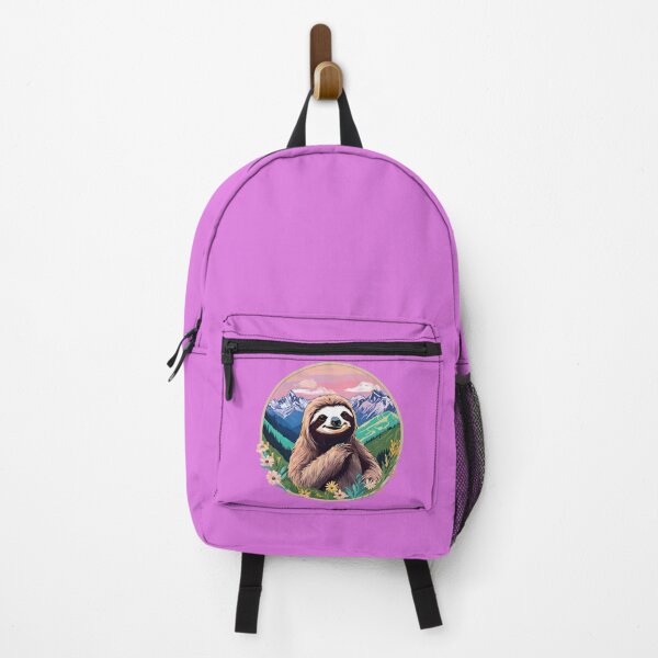 Item preview, Serene Lazy Sloth Hiking on the Mountains at Sunset - Vaporwave Adventure 12 designed and sold by SlothcoreVibes.