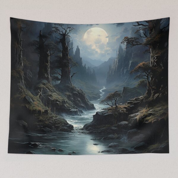 Item preview, Dark Fantasy Landscape - Full Moon's Path designed and sold by Fantasy Masterpiece.