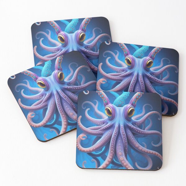 Item preview, Psychedelic Colorful Deep Blue Sea Octopus designed and sold by TheDarkWardrobe.
