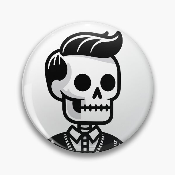 Item preview, Minimalist Preppy Skeleton - Black and White Cartoon designed and sold by QuirkPrint.