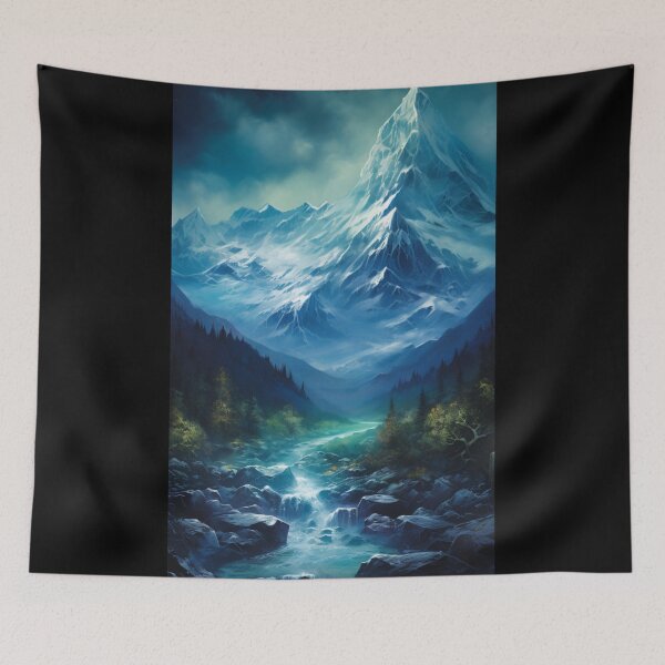 Item preview, Fantasy Landscape - Snowy Mountain Peak designed and sold by Fantasy Masterpiece.
