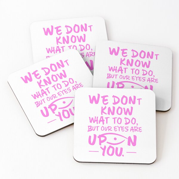 Item preview, Christian Art Design: We Don't Know What To Do But Our Eyes Are Upon You - Neon Pink Typography designed and sold by HahaHandlesHub.