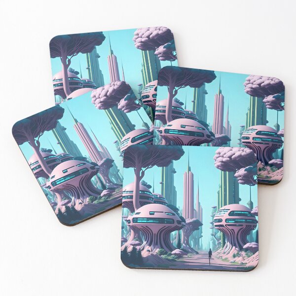 Item preview, Futurstic City In the Forest, Aesthetic, Anime AI Art designed and sold by avis-aesthetic.