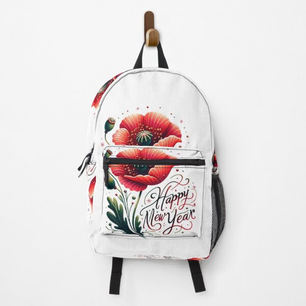 Item preview, Whimsical Poppy with Happy New Year Message" designed and sold by KNAA.