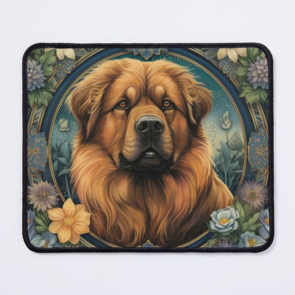 Item preview, Do Khyi Tibetan Mastiff Great Dane dog in retro vintage style designed and sold by WallyPink.