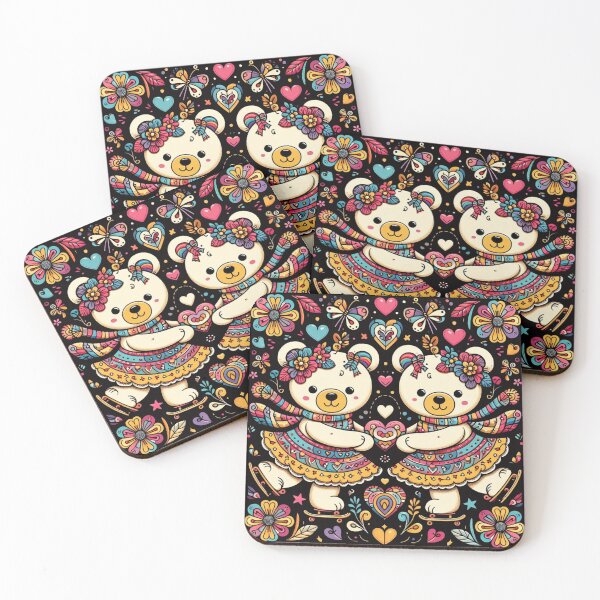 Item preview, Cute Twins Bears Pattern: Adorable Bear Duo for Charming Decor designed and sold by ProjectNoah.
