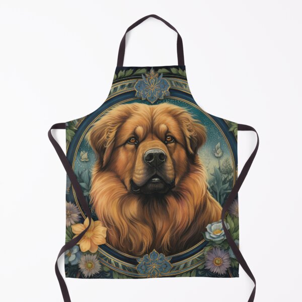 Item preview, Do Khyi Tibetan Mastiff Great Dane dog in retro vintage style designed and sold by WallyPink.