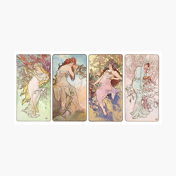 Artikel-Vorschau von Die vier Jahreszeiten III, Alphonse Mucha – HIGH DEFINITION, designt und verkauft von MINDTHECHERRY.