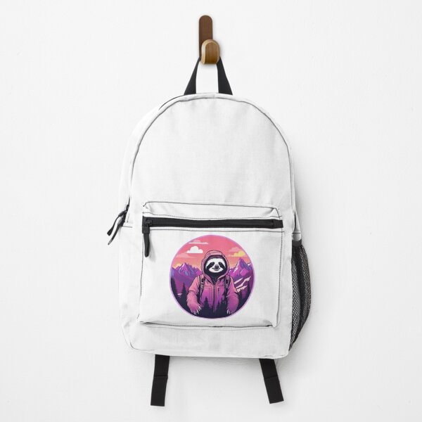 Item preview, Serene Lazy Sloth Hiking on the Mountains at Sunset - Vaporwave Adventure 23 designed and sold by SlothcoreVibes.