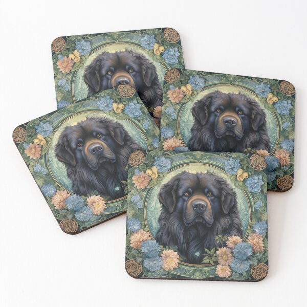 Item preview, Do Khyi Tibetan Mastiff Great Dane dog in retro vintage style designed and sold by WallyPink.