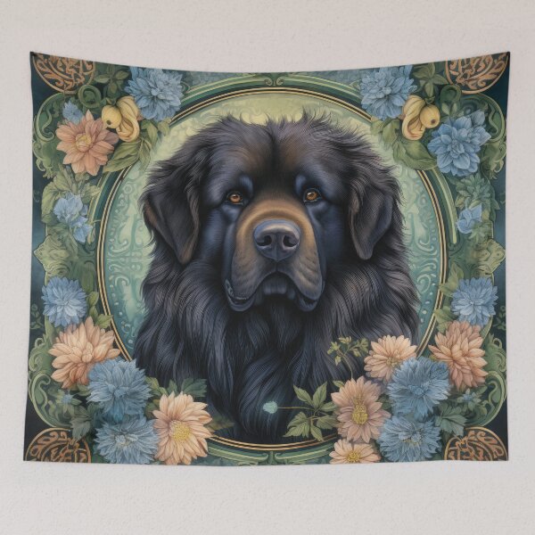 Item preview, Do Khyi Tibetan Mastiff Great Dane dog in retro vintage style designed and sold by WallyPink.