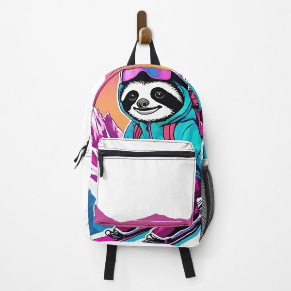 Item preview, Serene Lazy Sloth Hiking on the Mountains at Sunset - Vaporwave Adventure 25 designed and sold by SlothcoreVibes.