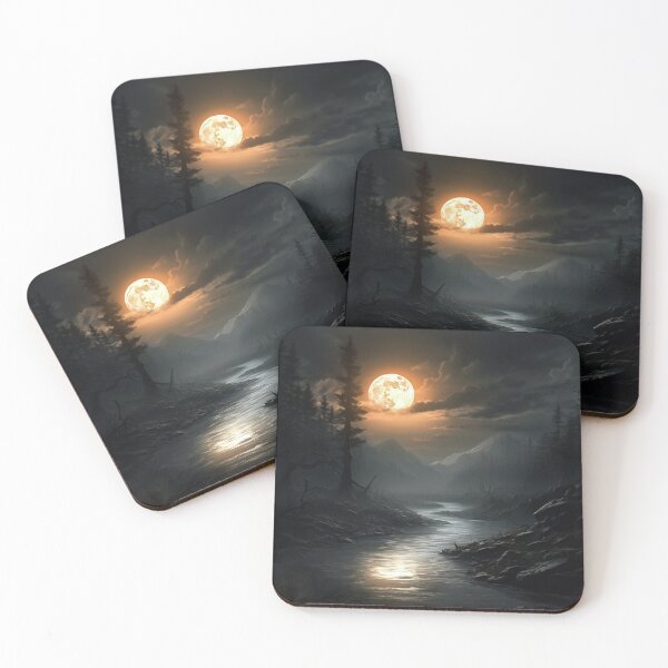 Item preview, Dark Fantasy Landscape - Orange Moon designed and sold by Fantasy Masterpiece.
