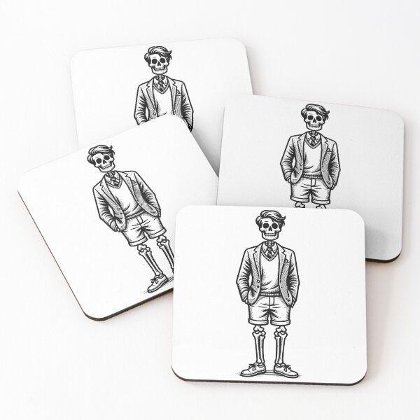 Item preview, Preppy Skeleton - Black and White Line Drawing designed and sold by QuirkPrint.
