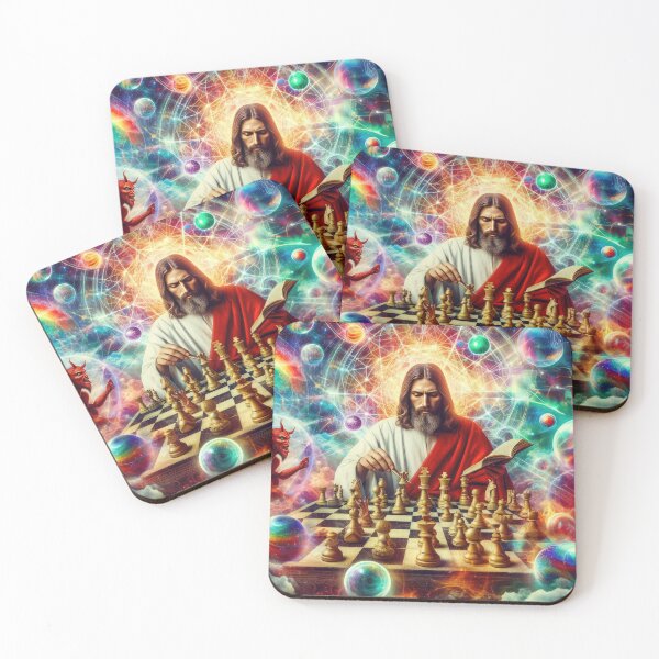 Item preview, Celestial Chess Master - Divine Strategy in Cosmic Play designed and sold by Mystikos Art.