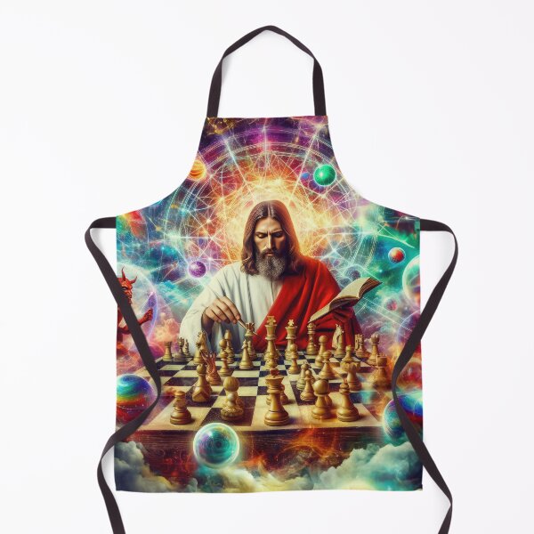 Item preview, Celestial Chess Master - Divine Strategy in Cosmic Play designed and sold by Mystikos Art.
