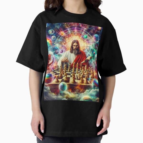 Item preview, Celestial Chess Master - Divine Strategy in Cosmic Play designed and sold by Mystikos Art.