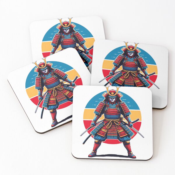 Item preview, Vibrant Samurai Warrior in Traditional Armor - Dynamic Full-Body Artwork designed and sold by Suhy.