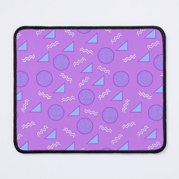 Item preview, Funky Vintage Memphis Style Design with Triangles, Squiggles, Circles In Purple and Blue designed and sold by LaRoach Digital Arts.